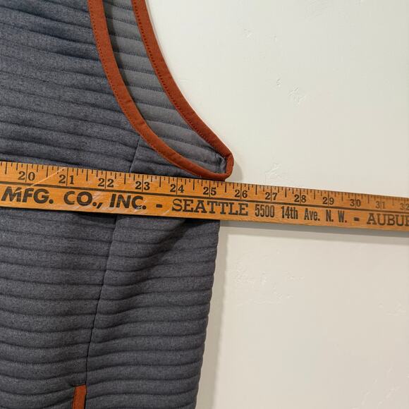 L.L.Bean Men's Airlight Vest Full Zip XXL Reg Gray Orange - Picture 6 of 6